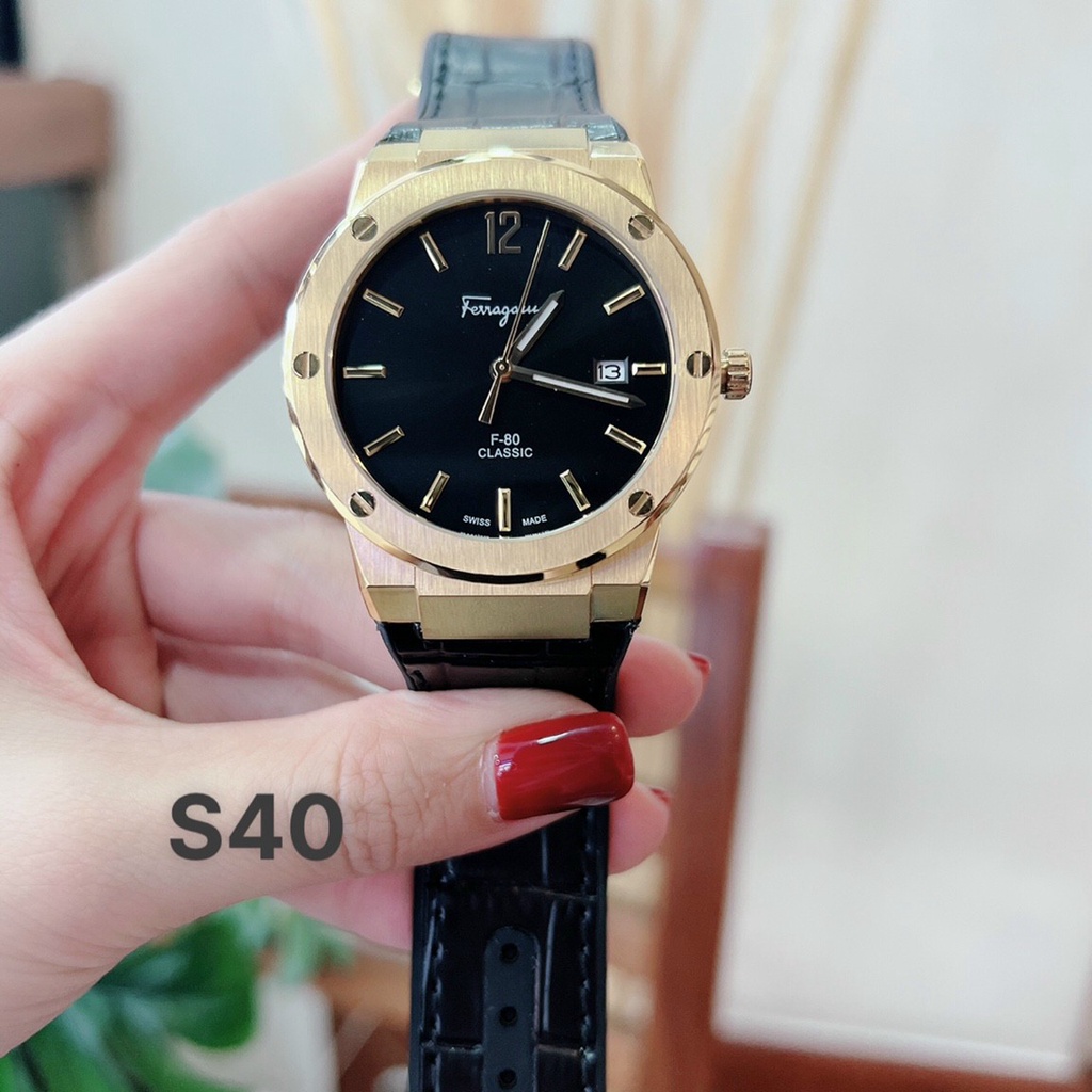 Đồng hồ nam Ferragamo F-80 Classic - dây cao su - size 41mm