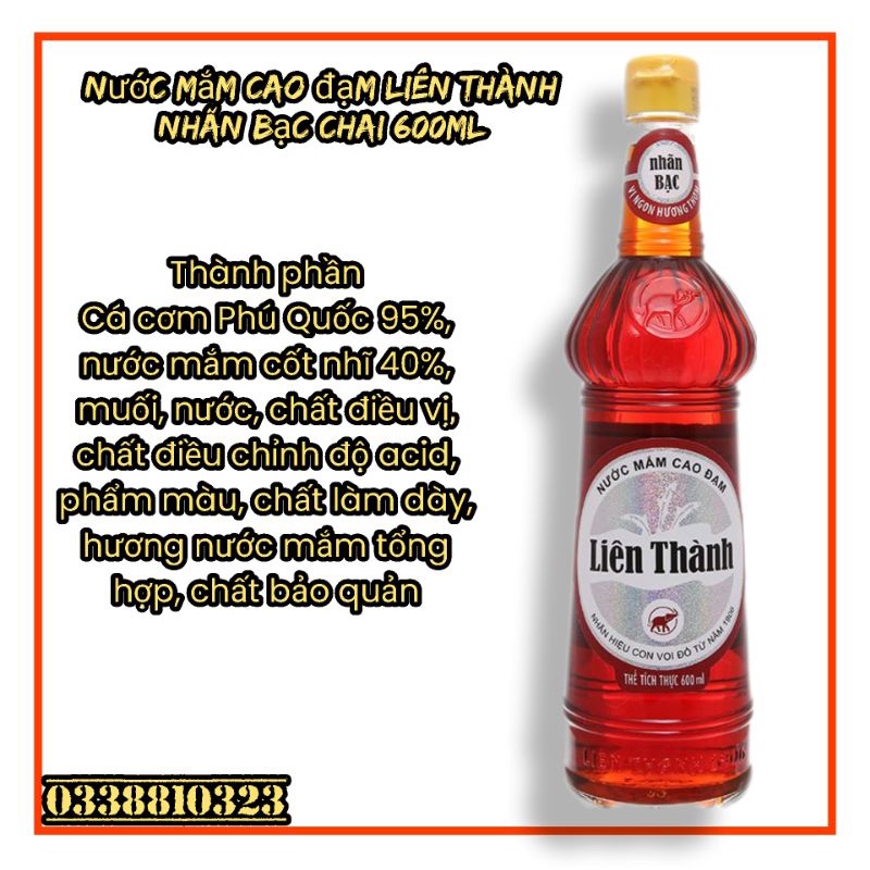 Nước mắm Liên Thành nhãn Bạc Loại 30 độ đạm nguyên chất, thơm ngon vị nguyên chất