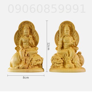 Cặp tượng gỗ (Văn Thù - Phổ Hiền)