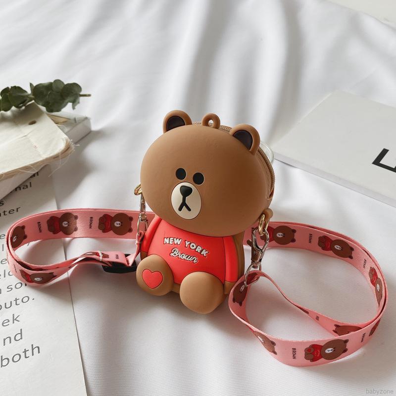 Túi Đeo Chéo Hình Gấu Hoạt Hình Dễ Thương Cho Bé