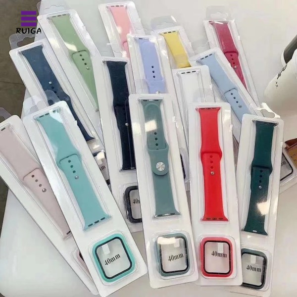 Bộ Dây Đeo Và Khung Bằng Silicone Cho Đồng Hồ Thông Minh Apple Watch 6 Band 38mm 40mm 42mm 44mm