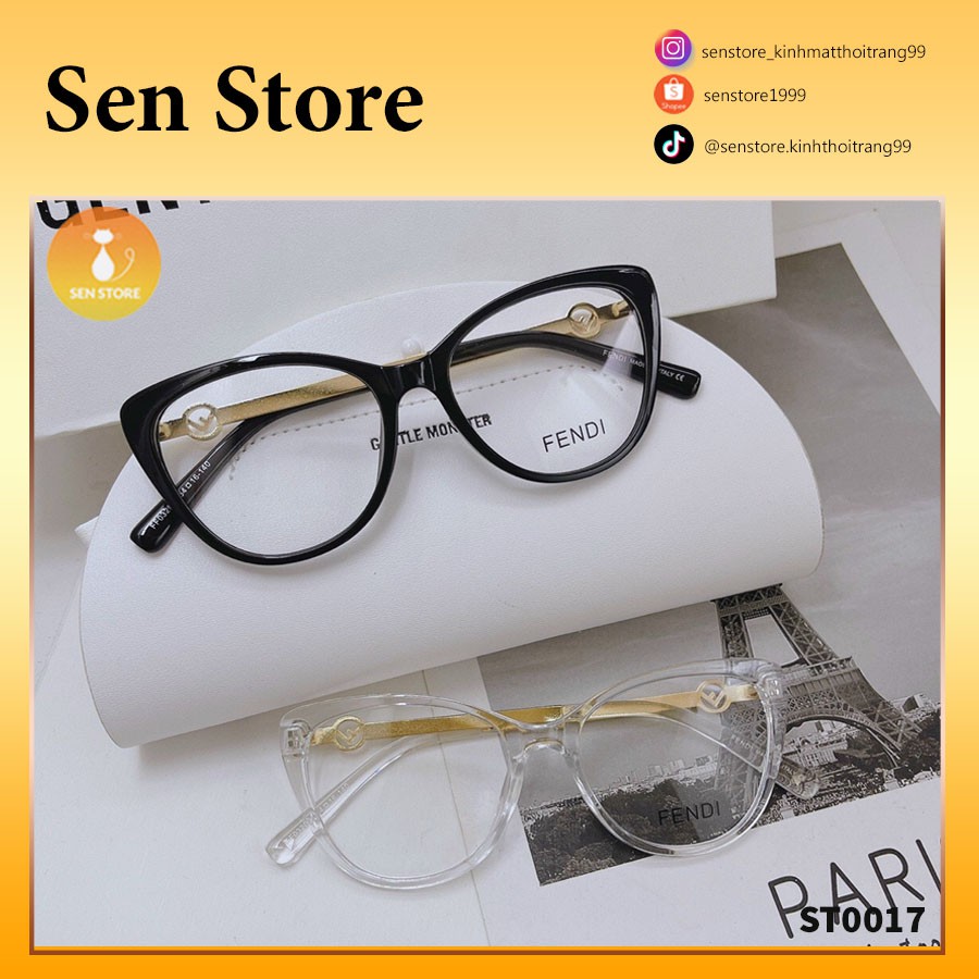 Kính mát Fendi mắt mèo gọng trắng đen chống tia UV, bảo vệ mắt cho mặt tròn, mặt vuông đều đẹp giá rẻ