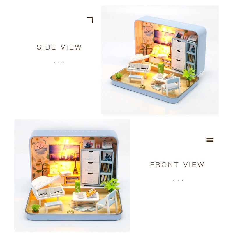 Mô Hình Nhà Gỗ Búp Bê Tí Hon - S931 Hộp Sắt