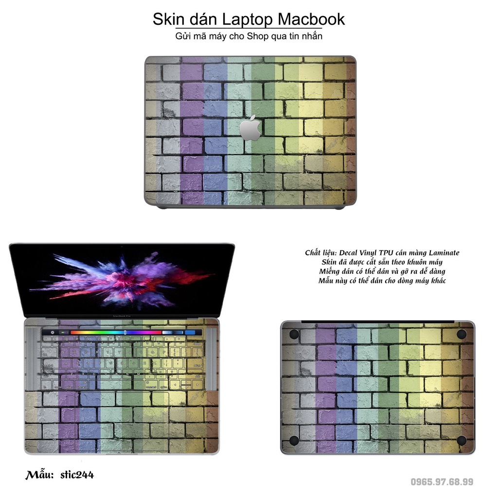 Skin dán Macbook mẫu Hoa văn sticker (đã cắt sẵn, inbox mã máy cho shop)