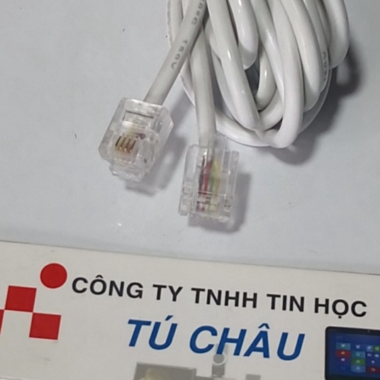 Cáp điện thoại bàn 4 tim  đầu bấm sẳn: 1m - 2m - 3m - 5m - 10m
