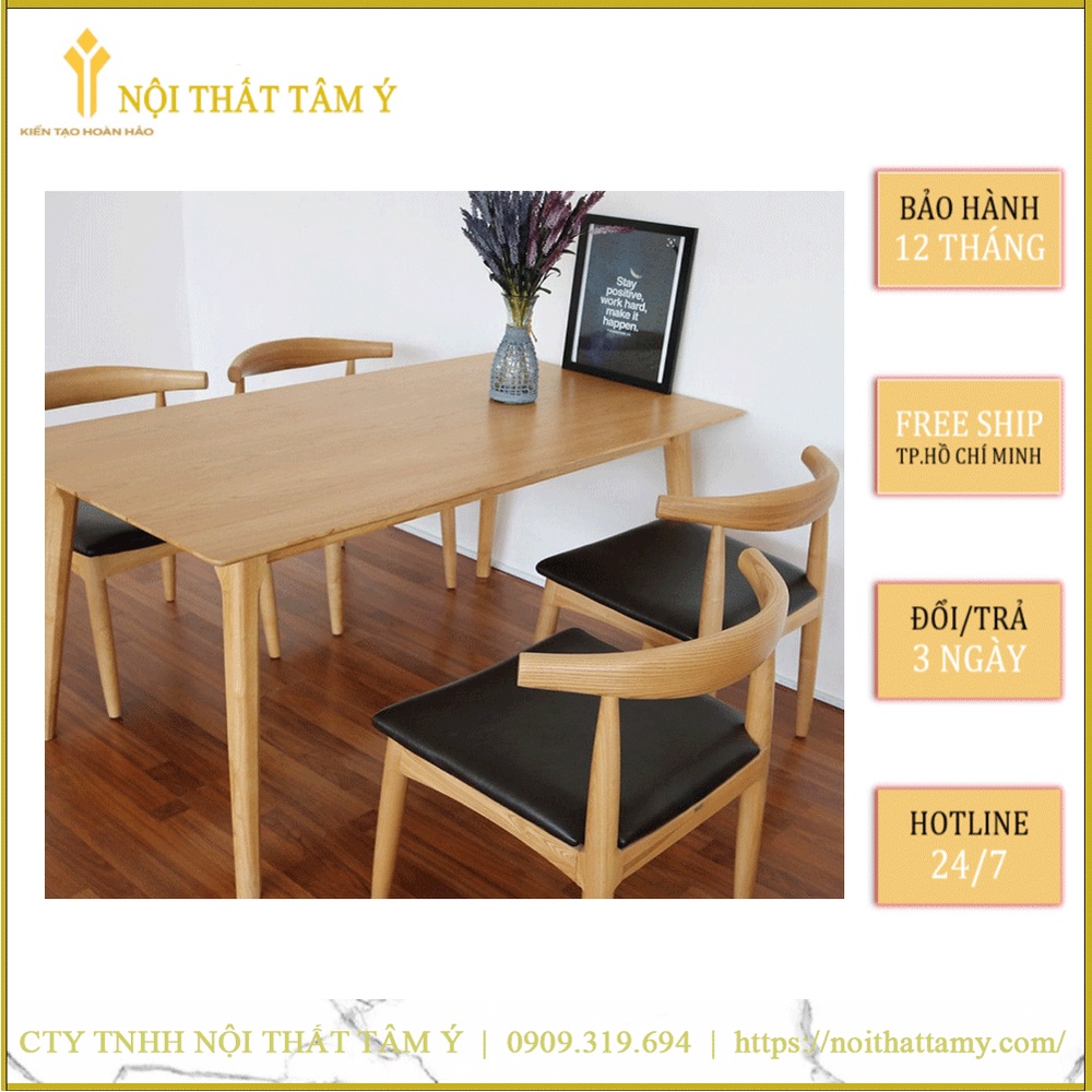 Bộ Bàn Ăn Elbow 4 ghế ✌FREE SHIP HCM✌ Bộ bàn ăn Cao Cấp Thương hiệu Nội Thất Tâm Ý