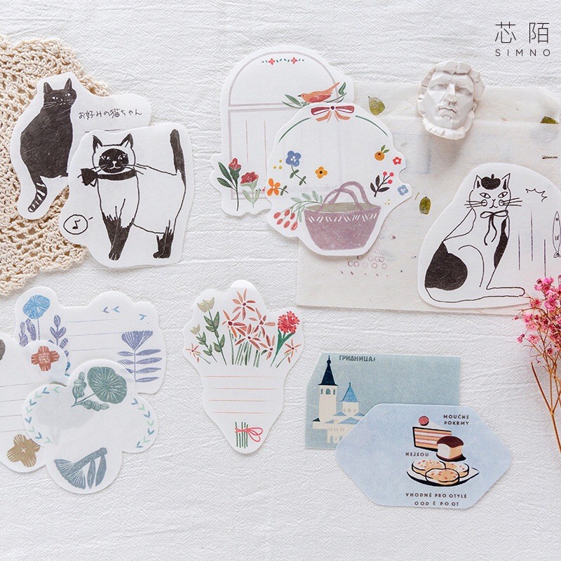 Túi 15 tờ giấy ghi chú + một phong bì độc đáo