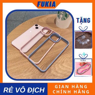 Ốp lưng trong kính FILADA iPhone 12 prm/13/ 13pro/13promax viền silicon màu camera gờ cao khung nhôm cực đẹp FUKIA OP290