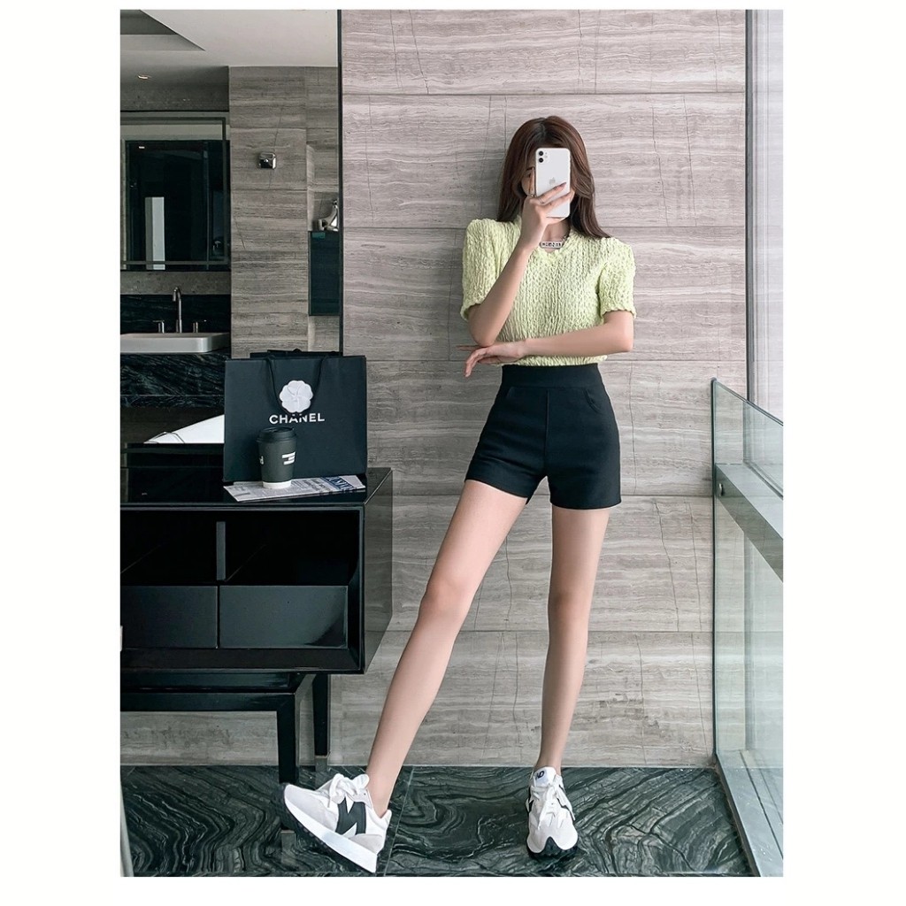 Quần Short Đùi Bigsize Nữ Chất Polyester Lạnh Siêu Mát Cạp Cao 7 Phân