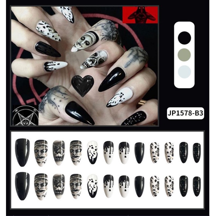 bộ 24 móng tay giả kèm keo