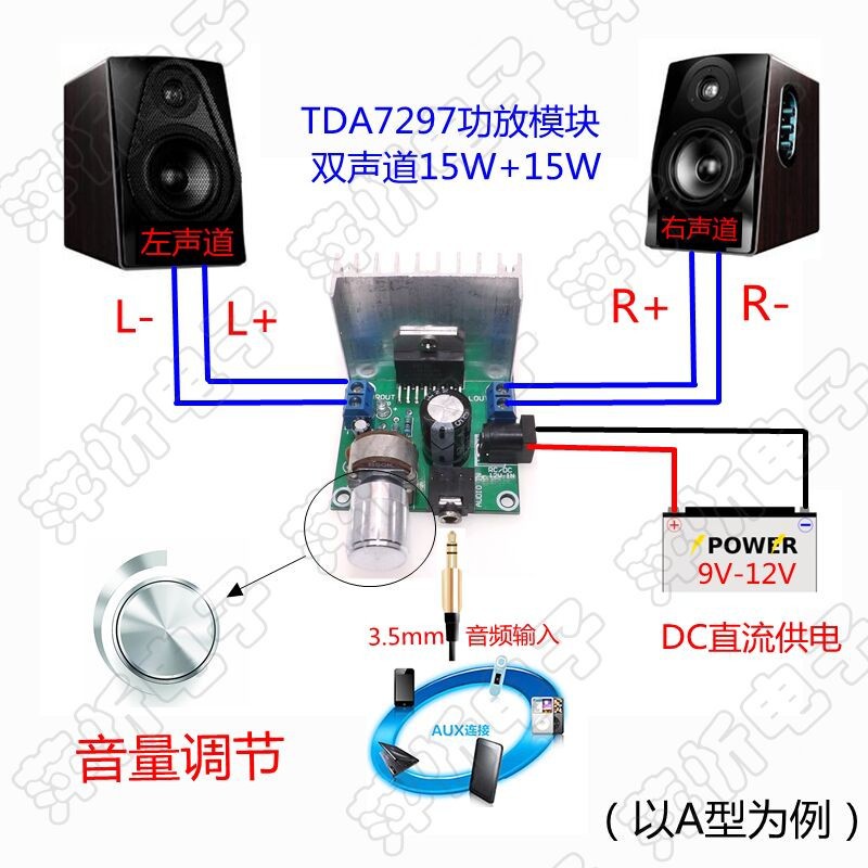 Bảng Mạch Khuếch Đại Âm Thanh Kỹ Thuật Số Tda7297 12v 15w