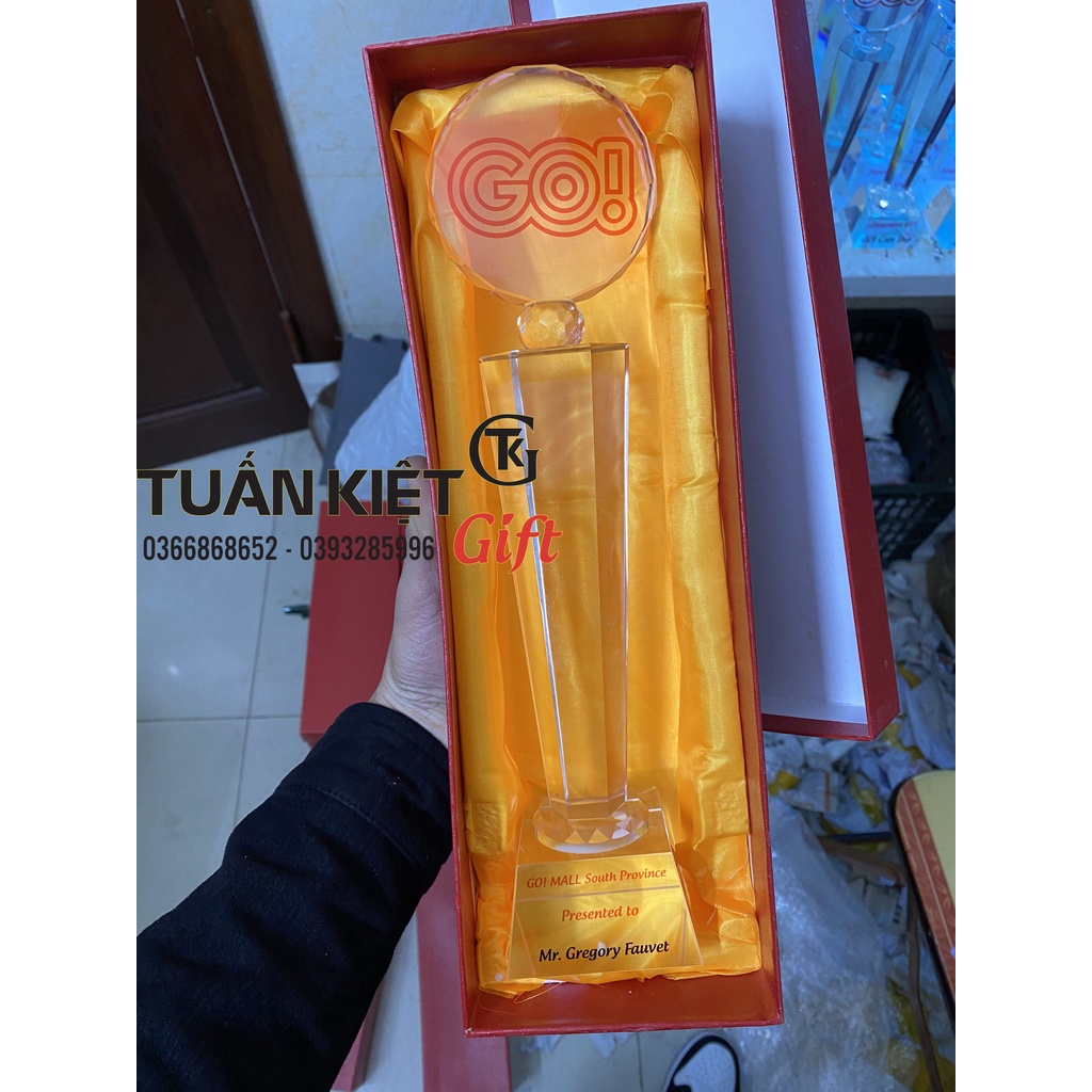 Cúp Pha Lê Cao Mặt Tròn P8