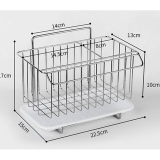 Giỏ đựng đồ rửa chén bát inox 304 dán tường 7*15*22.5cm.