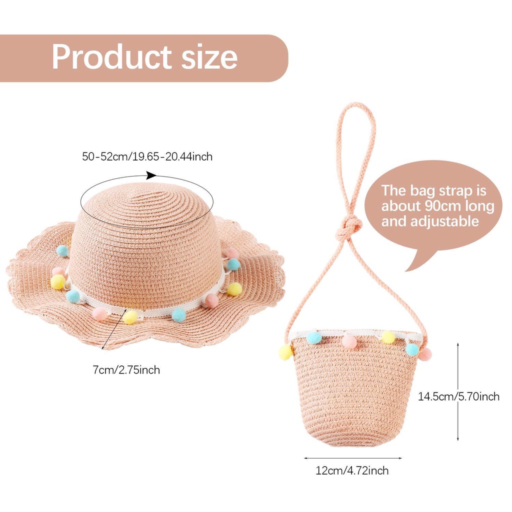 Nón Rơm Đan Chống Nắng Mùa Hè Di Động Cho Bé