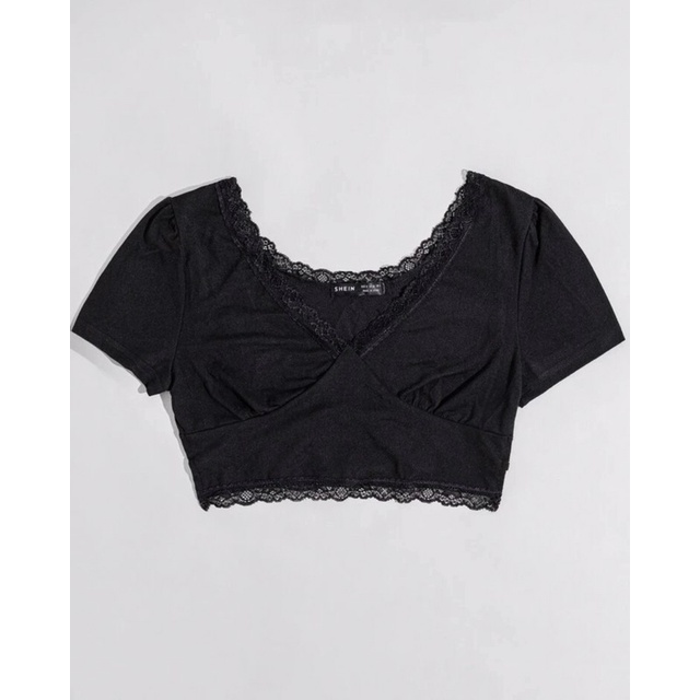 🔮 Áo croptop màu trơn viền ren buộc dây sau lưng trendy phong cách Châu Âu cho nữ /destiny.me/