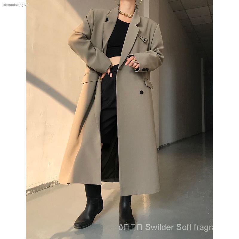 Áo khoác dáng dài qua gối thời trang mùa thu Hàn Quốc mới chất lượng cao 2021 nRrT | BigBuy360 - bigbuy360.vn