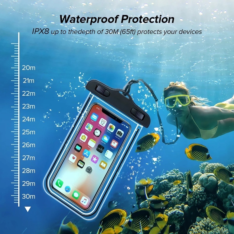 Túi Đựng Điện Thoại Chống Thấm Nước Màu Dạ Quang Cho Android Samsung Xiaomi iPhone 11 XS MAX 8 7 6 6S Plus