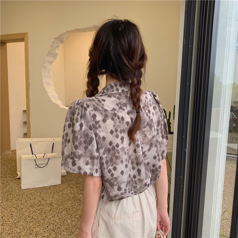 Áo Sơ Mi Tay Ngắn Họa Tiết Hoa Thời Trang Cho Nữ