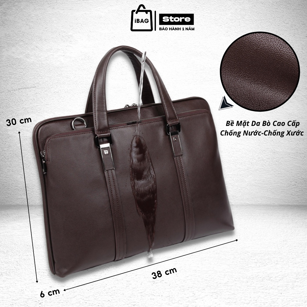 Cặp Văn Phòng - Cặp Da Công Sở Cao Cấp J.M.D ,Chất liệu Da Bò Thật ,Đựng Laptop 14inh,Chống nước,Vệ sinh dễ dàng- 𝑰𝑩𝑨𝑮