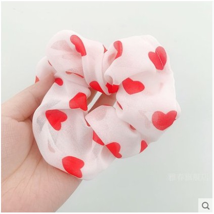 Scrunchies ,Dây buộc tóc, Cột tóc Trái Tim Ảnh Thật