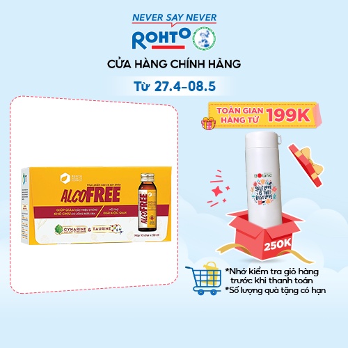 Thực phẩm chức năng mát gan giải rượu AlcoFree hộp 10 chai x 50ml