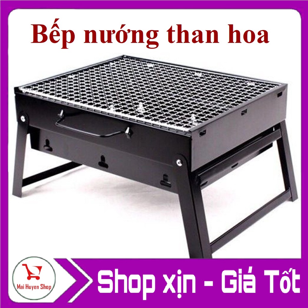 Bếp Nướng Than Hoa Portable Gấp Gọn Có Quai Xách  - Lò Nướng Than Không Khói Trong Nhà Dã Ngoại Du Lịch