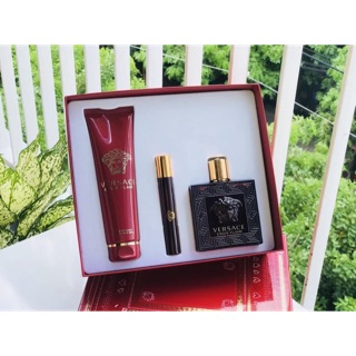 Set Nước hoa Ver sace Eros Flame 100ml + 10ml + sữa tắm 150ml