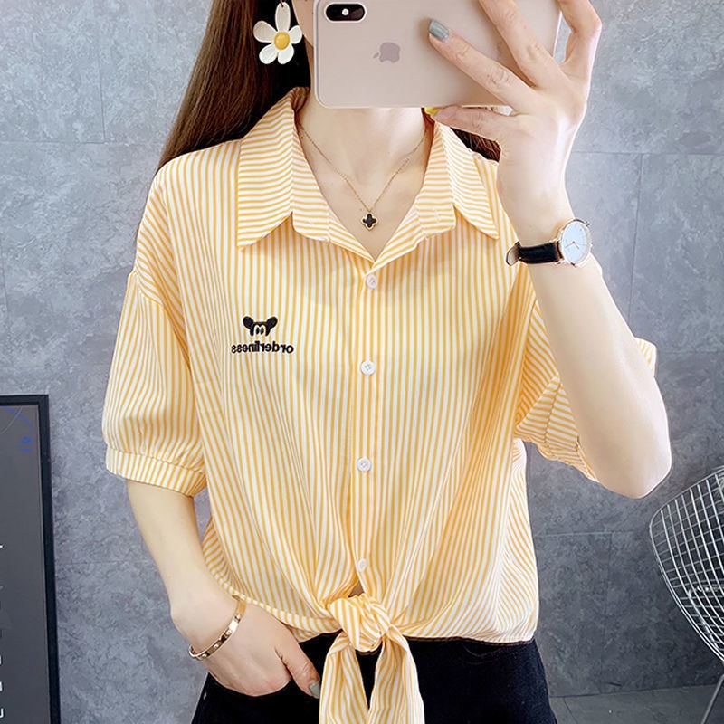 Áo Sơ Mi Nữ Dài Tay Họa Tiết Sọc Dọc Thời Trang