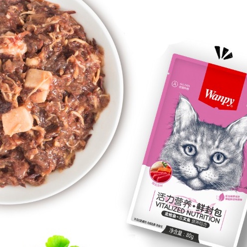 Pate Wanpy dành cho mèo kén ăn gói 80gr