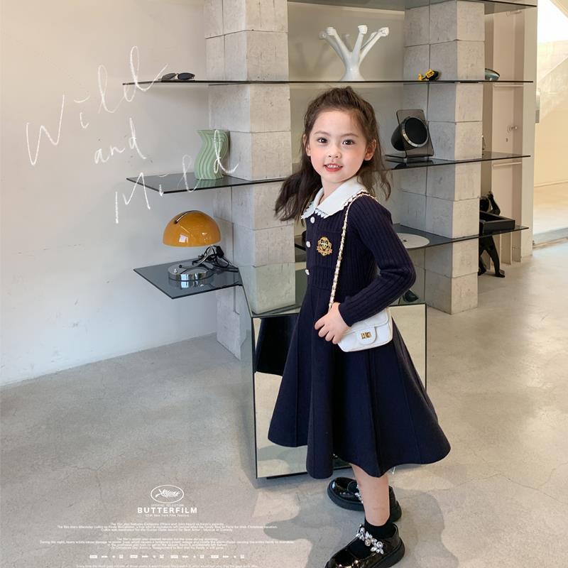 Đầm len tay dài thời trang mùa thu 2021 dành cho bé gái