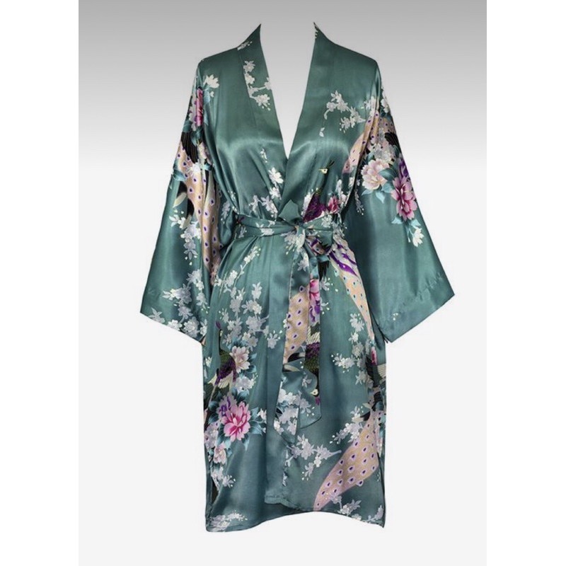 [50-75ký]Áo khoác lụa kimono 👘 hoạ tiết công phượng