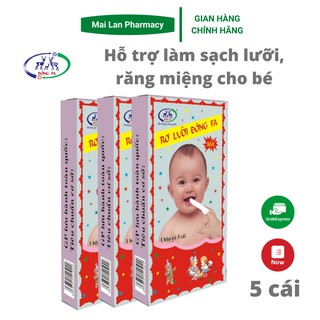 Gạc rơ lưỡi cho bé Đông Pha làm sạch lưỡi vệ sinh răng miệng cho bé hộp 5 chiếc Mai Lan Pharmacy