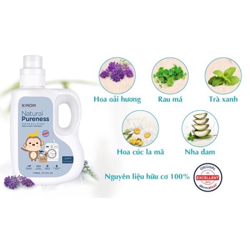 Nước giặt đồ cho bé K-Mom Hàn Quốc (1300ml) Nước giặt quần áo cho bé Kmom