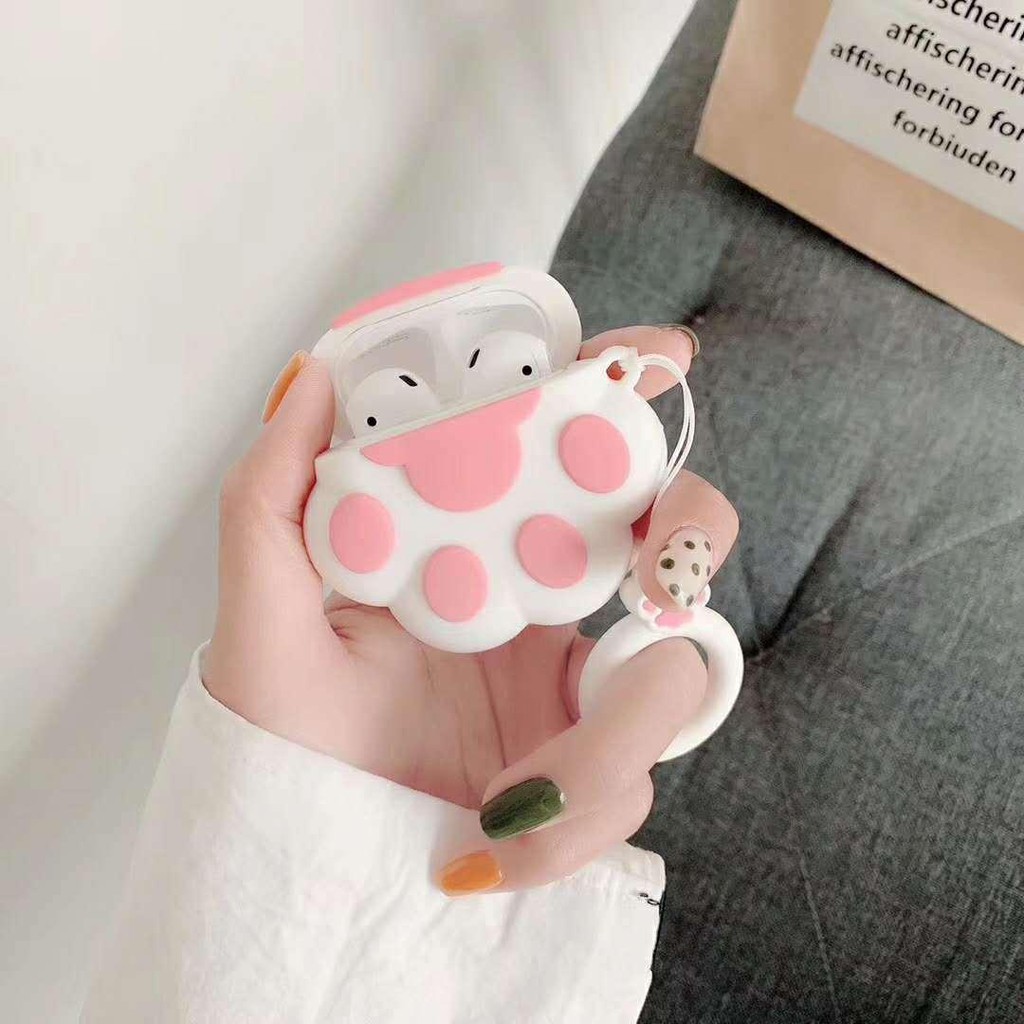 Case Silicon Cho Airpods 1/ 2 Hình Tay Mèo