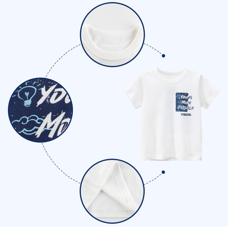 Áo thun bé trai cộc tay hàn quốc chất cotton cho bé từ 2 đến 8 tuổi Bitba