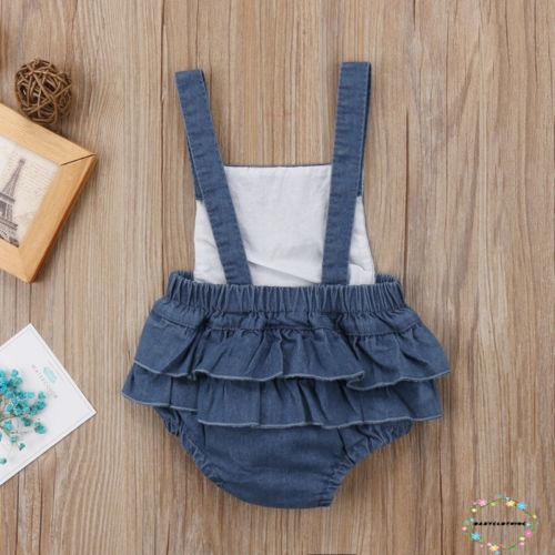 ღWSVღInfant Newborn Baby Girls Denim Romper Bodysuit Playsuit Jeans Clothes Outfits