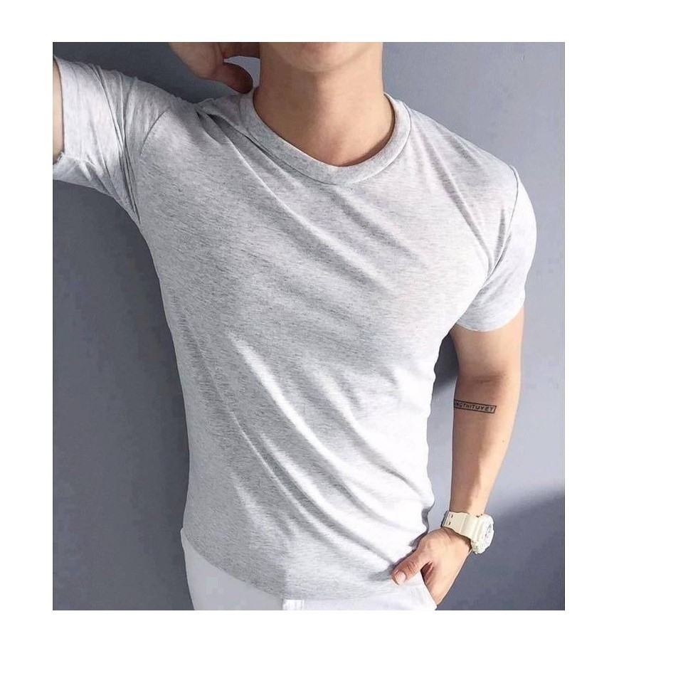 ÁO THUN TRƠN CỔ TRÒN MÀU XÁM TAY NGẮN NAM NỮ ( CÓ CẢ SIZE EM BÉ ) 3-X-G1