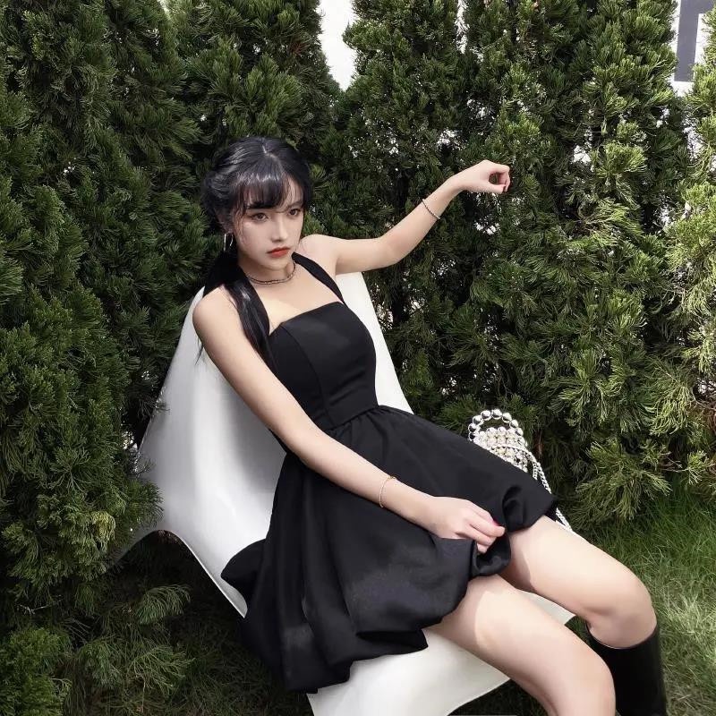 Đầm Ngắn Cổ Yếm Thời Trang Mùa Hè Gợi Cảm Cho Nữ