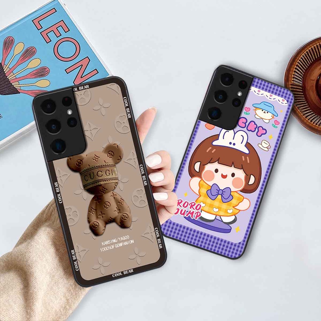 Ốp Samsung S21 Ultra bear brick, gấu đáng yêu, dễ thương