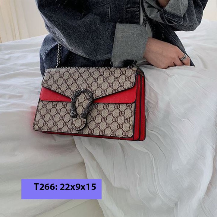 Túi xách tay đeo chéo nữ da vân gd khóa đầu rồng sang trọng phong cách hàn quốc T266