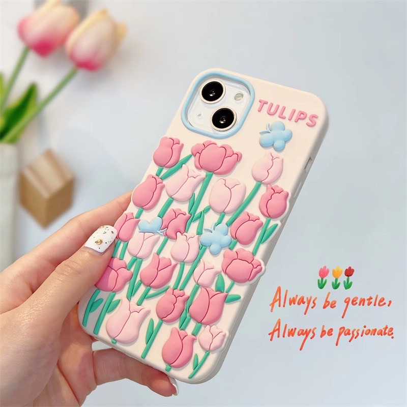 ốp silicon tulip mẫu Hàn Quốc