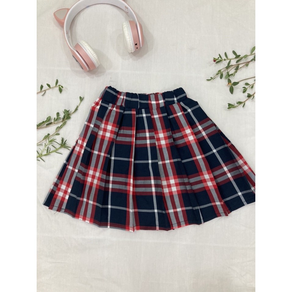 Chân váy học sinh bé gái xếp ly có lót quần bên trong  cho bé gái từ 15 tới 35 kg