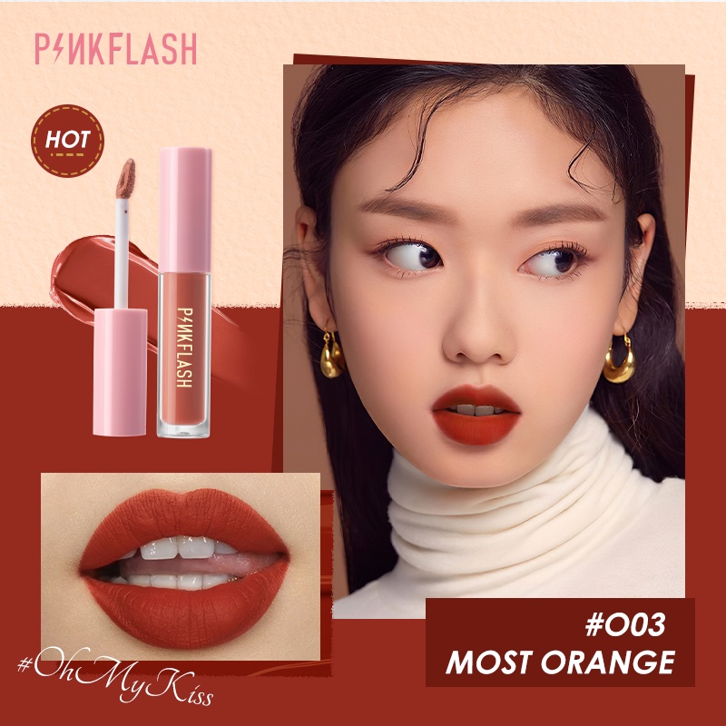 [Hàng mới về] Son kem PINKFLASH OhMyKiss dưỡng ẩm lâu trôi