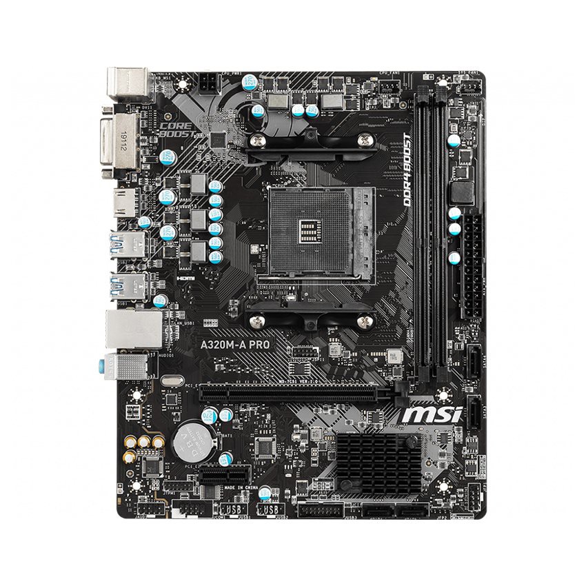 Mainboard MSI A320M-A PRO (AMD A320, Socket AM4, m-ATX, 2 khe RAM DDR4)