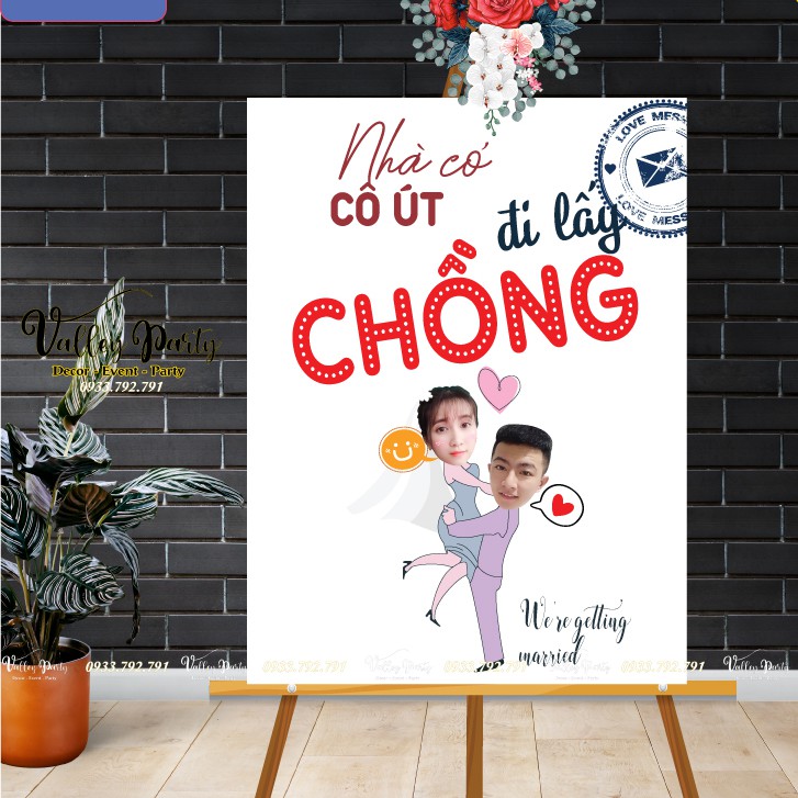 Bảng cưới, bảng chào, bảng đón khách để cổng cưới, trang trí đám cưới