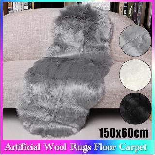 Thảm len lông thú trải giường ghế sofa 150x60cm độc đáo
