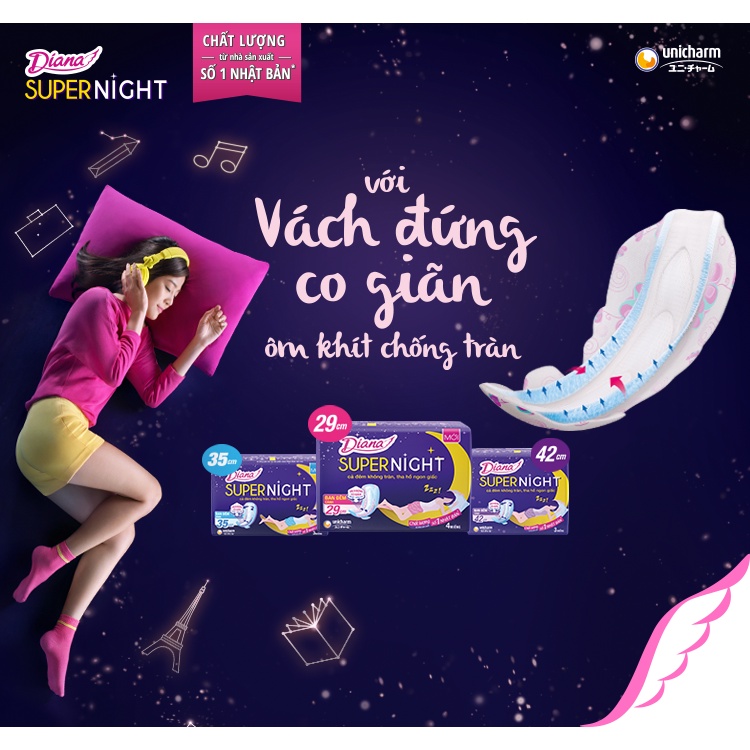 [BVS] Băng vệ sinh Diana Super Night 29cm 4 miếng