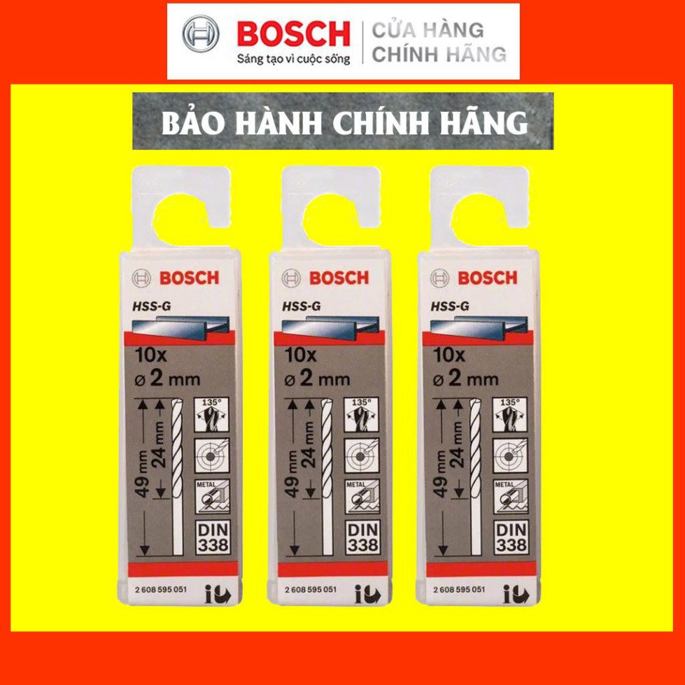 [HÀNG CHÍNH HÃNG] Mũi Khoan Sắt Bosch HSS-G (Hộp 10 Mũi)