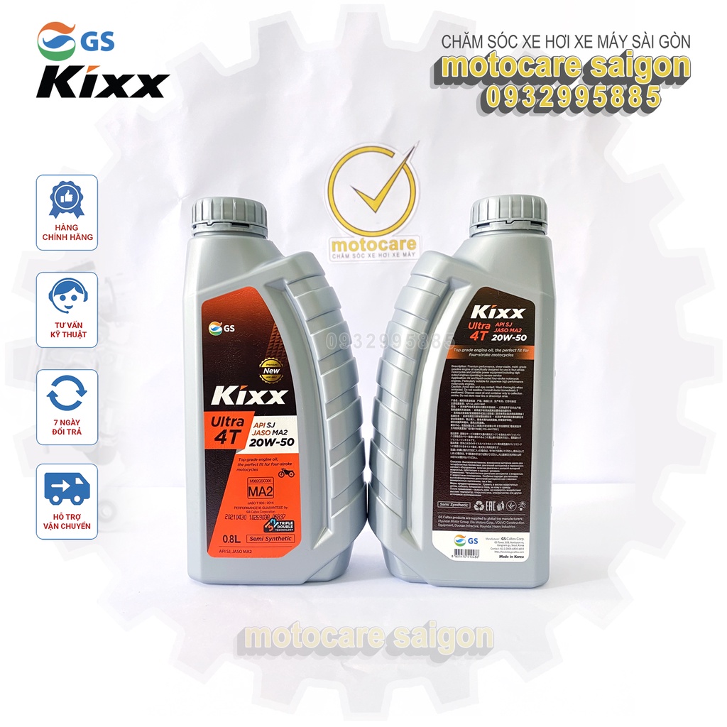 Nhớt xe số tay côn Kixx Ultra 4T 20W50 800ml