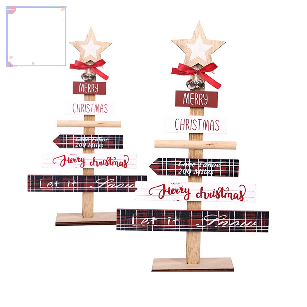 Cây Thông Giáng Sinh Bằng Gỗ Để Bàn Trang Trí